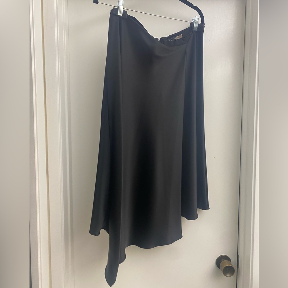 Alice and olivia silk midi skirt
